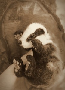 Needle felted badger (2)