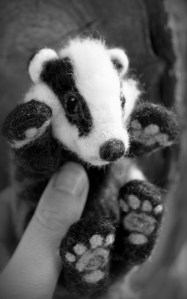 Needle felted badger (3)