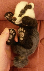 Needle felted badger latest