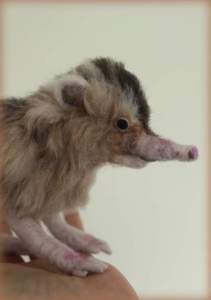 Needle felted Solenodon 2