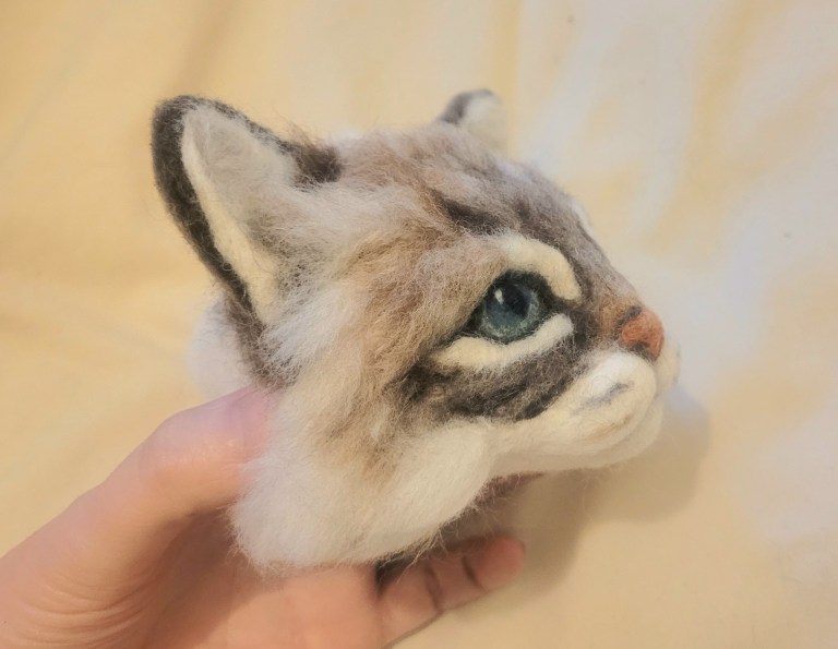 NEEDLE FELTED CAT HEAD (Time lapse) 🐱 | Fit to be loved