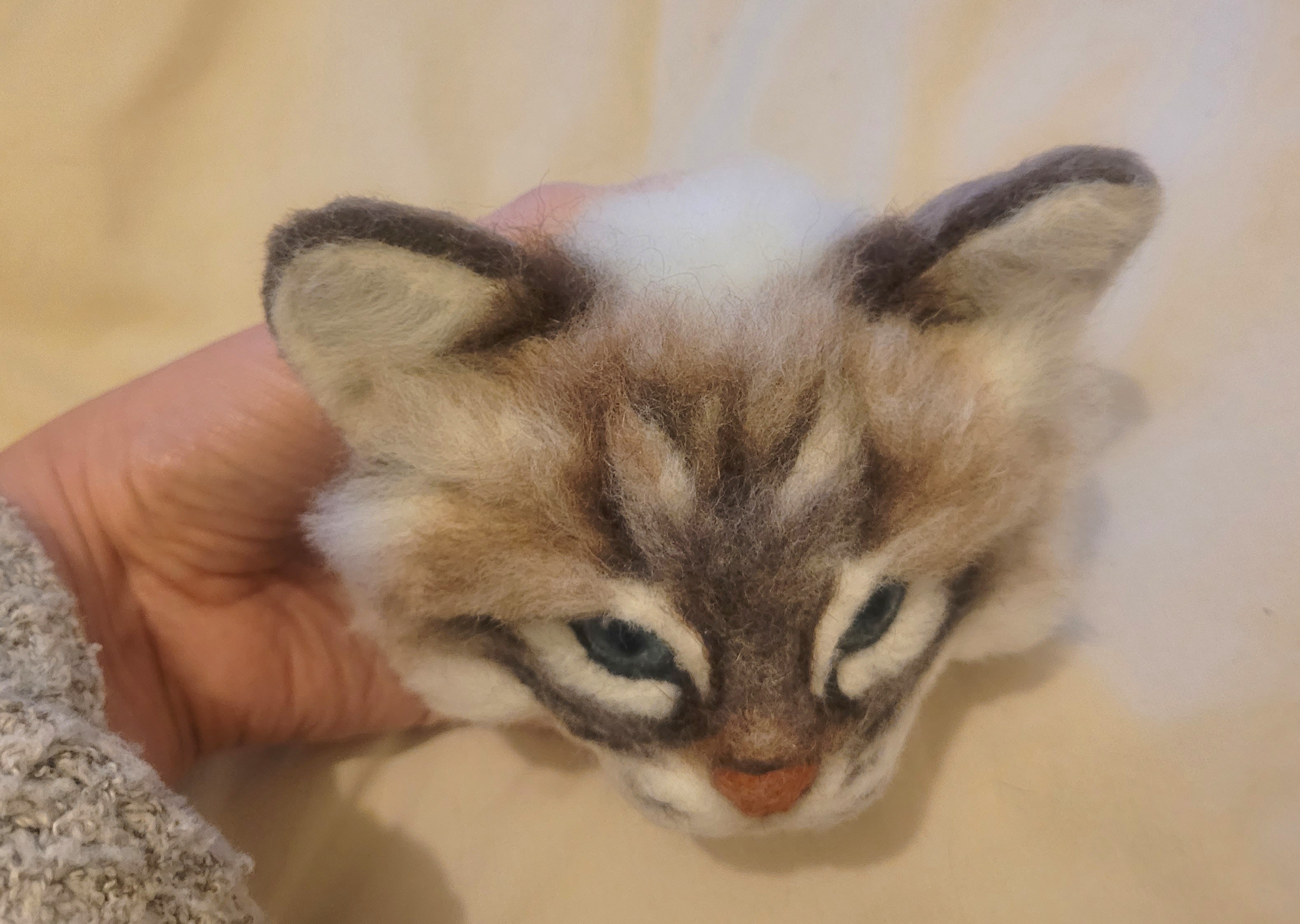 NEEDLE FELTED CAT HEAD (Time lapse) 🐱 | Fit to be loved